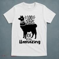 100 Days Of Being Llamazing 100 Days Of School Funny Llama T-Shirt thumb 5