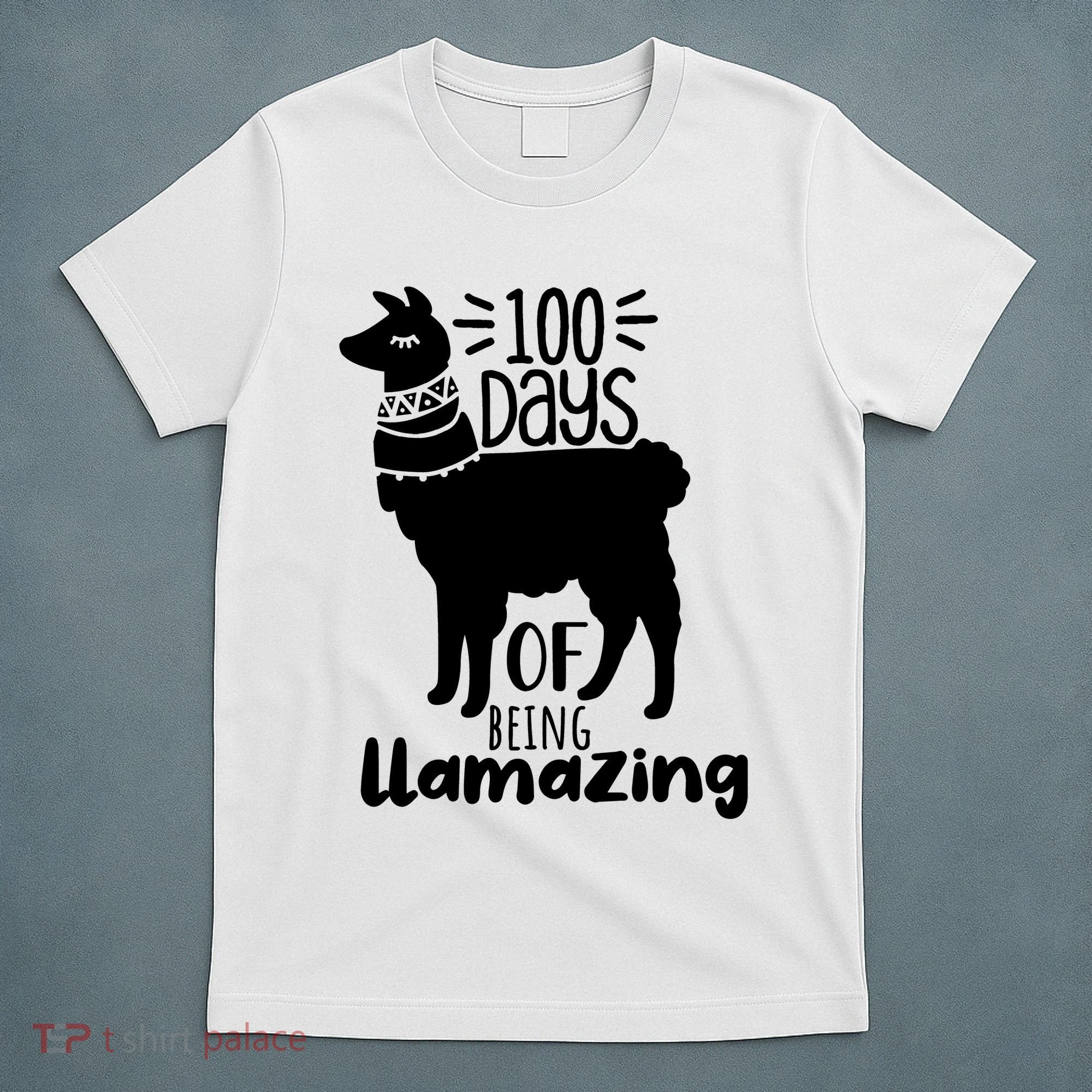 100 Days Of Being Llamazing 100 Days Of School Funny Llama T-Shirt