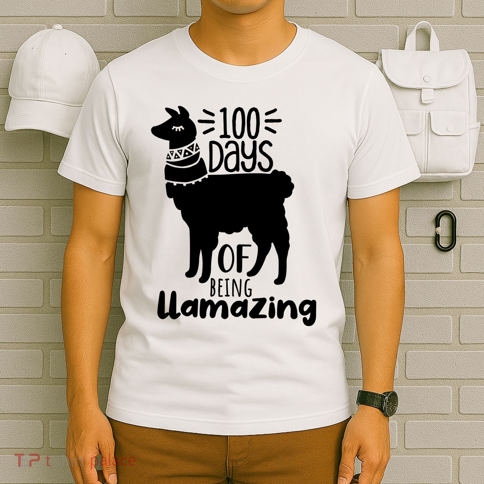 100 Days Of Being Llamazing 100 Days Of School Funny Llama T-Shirt