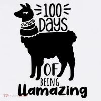 100 Days Of Being Llamazing 100 Days Of School Funny Llama Women's Hoodie thumb 2