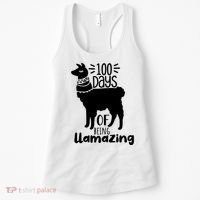 100 Days Of Being Llamazing 100 Days Of School Funny Llama Women's Tank Top thumb 0