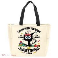 100 Days Of School ItS Fine IM Fine Everything Is Fine Tote Bag thumb 0