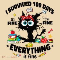 100 Days Of School ItS Fine IM Fine Everything Is Fine Tote Bag thumb 4