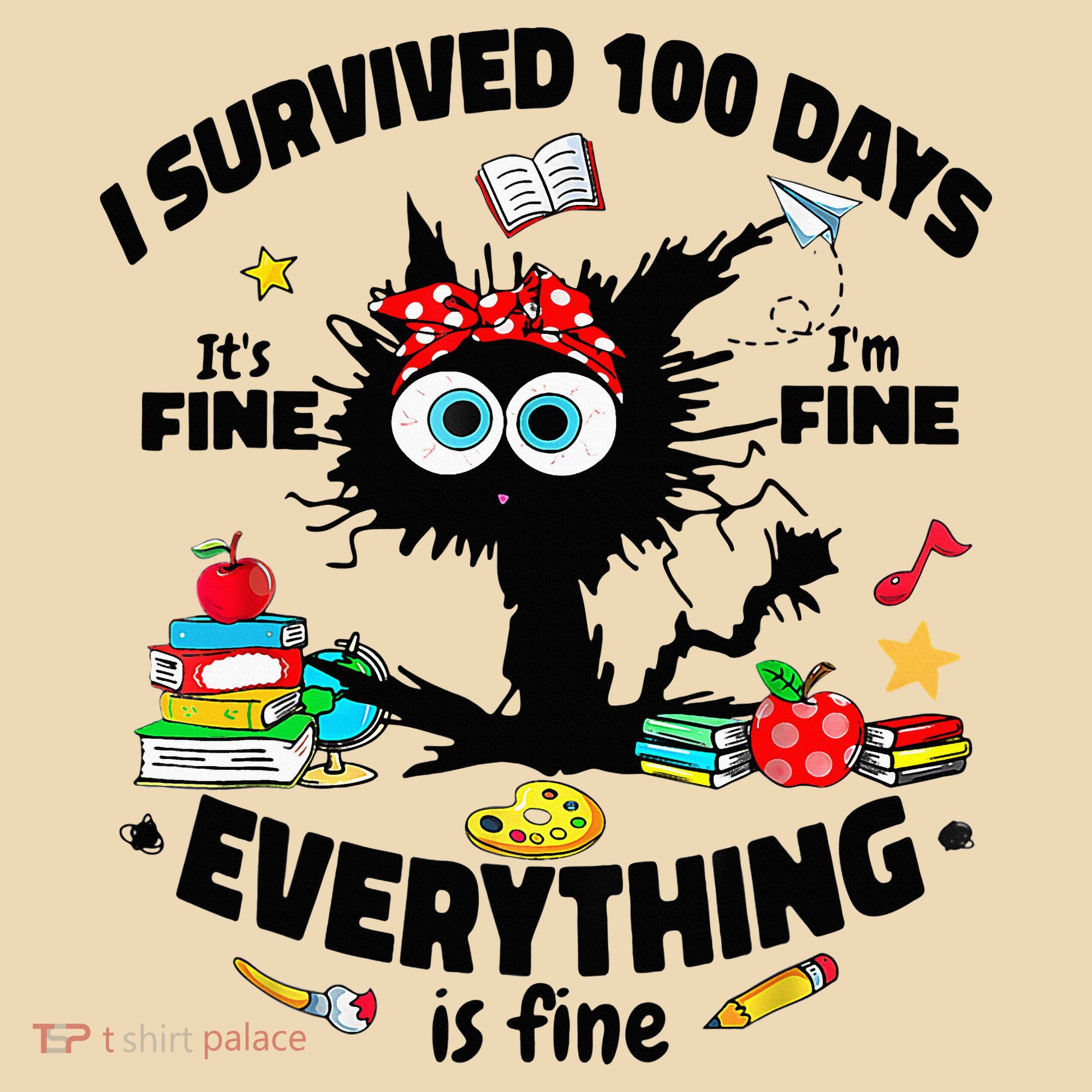 100 Days Of School ItS Fine IM Fine Everything Is Fine Tote Bag