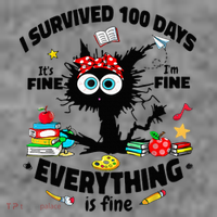 100 Days Of School ItS Fine IM Fine Everything Is Fine Toddler Hoodie thumb 2