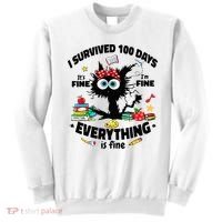 100 Days Of School ItS Fine IM Fine Everything Is Fine Sweatshirt thumb 0
