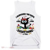 100 Days Of School ItS Fine IM Fine Everything Is Fine Tank Top thumb 0