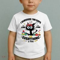 100 Days Of School ItS Fine IM Fine Everything Is Fine Toddler T-Shirt thumb 2