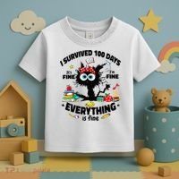 100 Days Of School ItS Fine IM Fine Everything Is Fine Toddler T-Shirt thumb 3