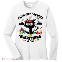 100 Days Of School ItS Fine IM Fine Everything Is Fine Women's Long Sleeve Shirt thumb 0