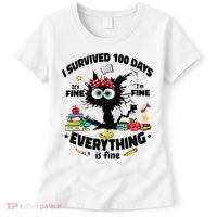 100 Days Of School ItS Fine IM Fine Everything Is Fine Women's T-Shirt thumb 0