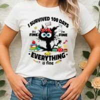 100 Days Of School ItS Fine IM Fine Everything Is Fine Women's T-Shirt thumb 2