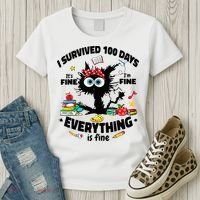 100 Days Of School ItS Fine IM Fine Everything Is Fine Women's T-Shirt thumb 3