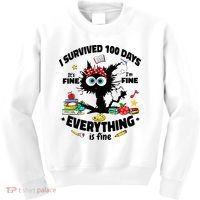 100 Days Of School ItS Fine IM Fine Everything Is Fine Kids Sweatshirt thumb 0