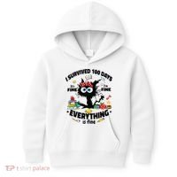 100 Days Of School ItS Fine IM Fine Everything Is Fine Kids Hoodie thumb 0