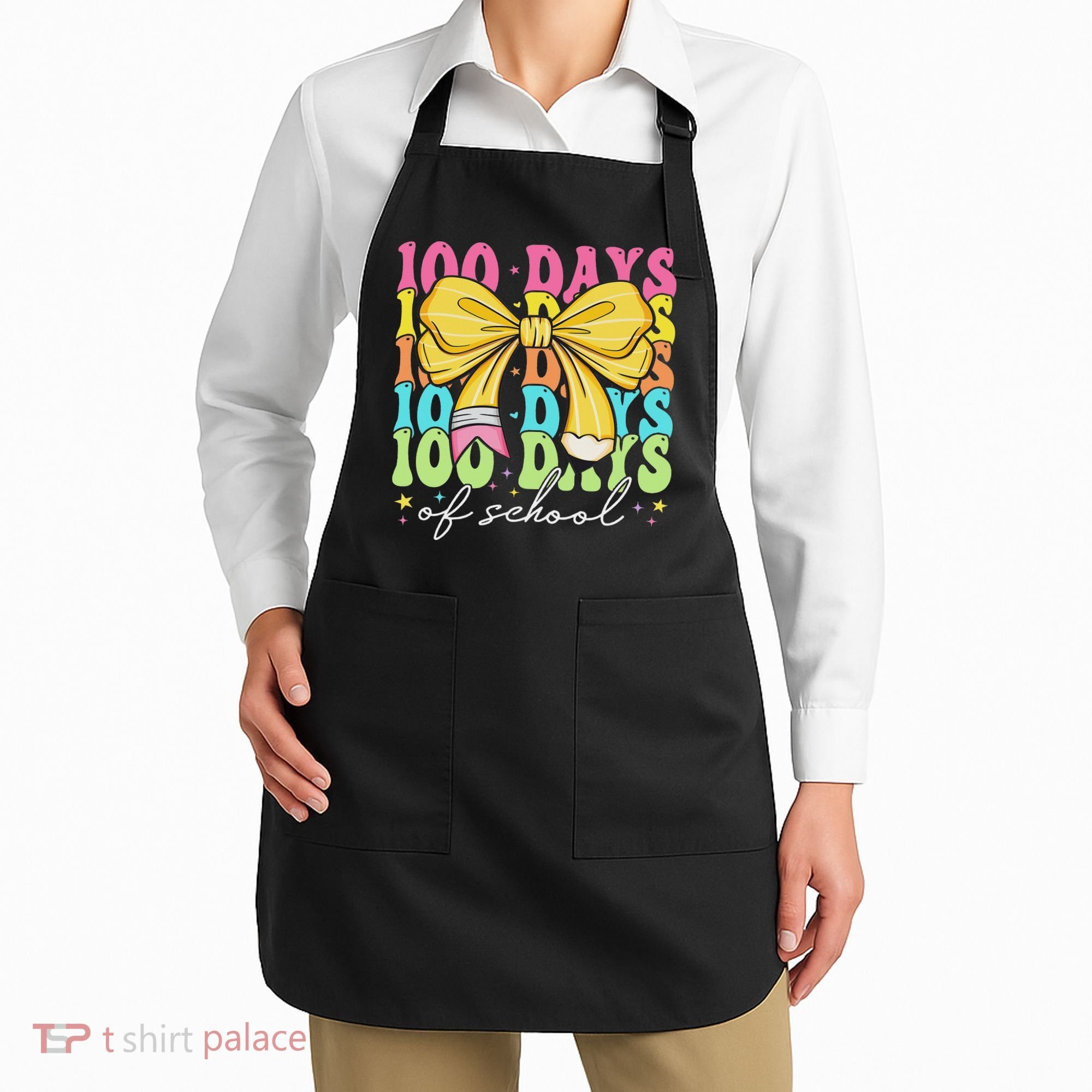 100 Days Of School Coquette Bow 100th Day Of School Apron