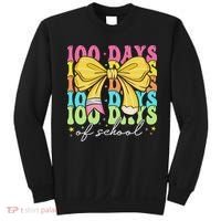 100 Days Of School Coquette Bow 100th Day Of School Sweatshirt thumb 0