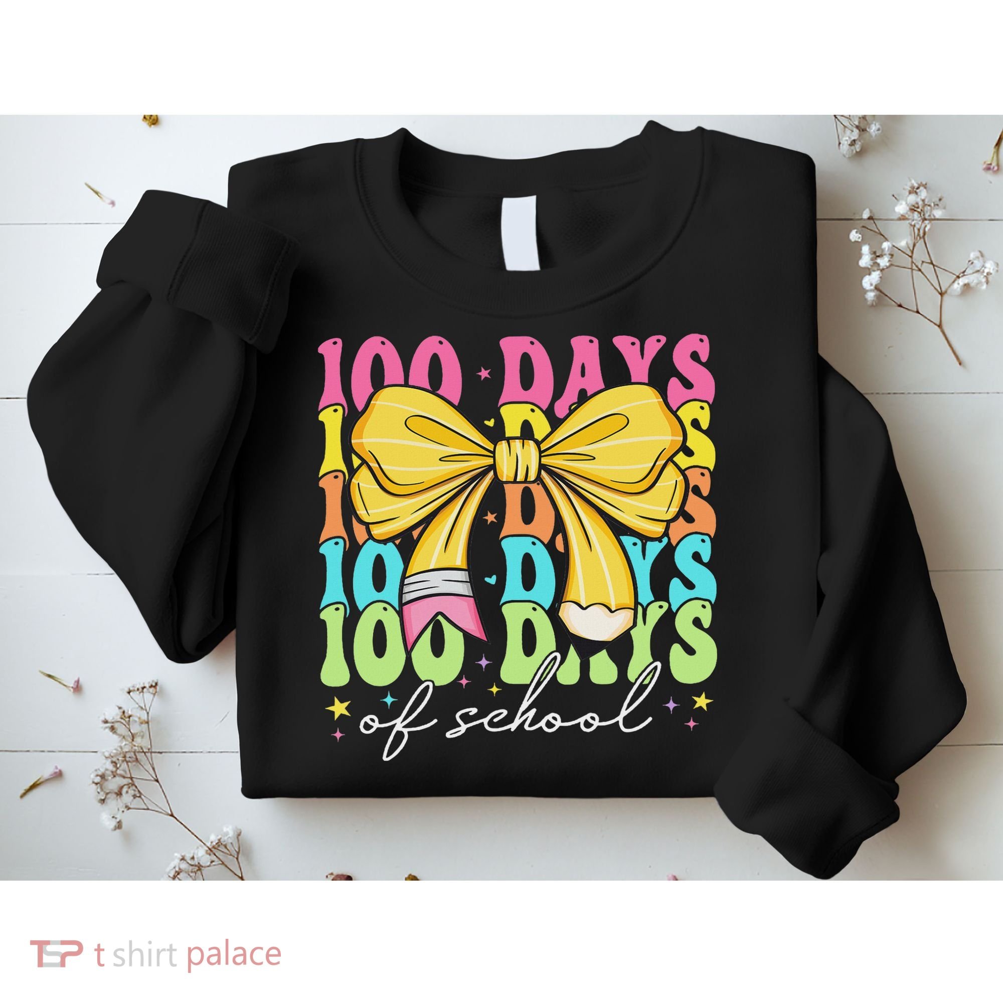100 Days Of School Coquette Bow 100th Day Of School Sweatshirt