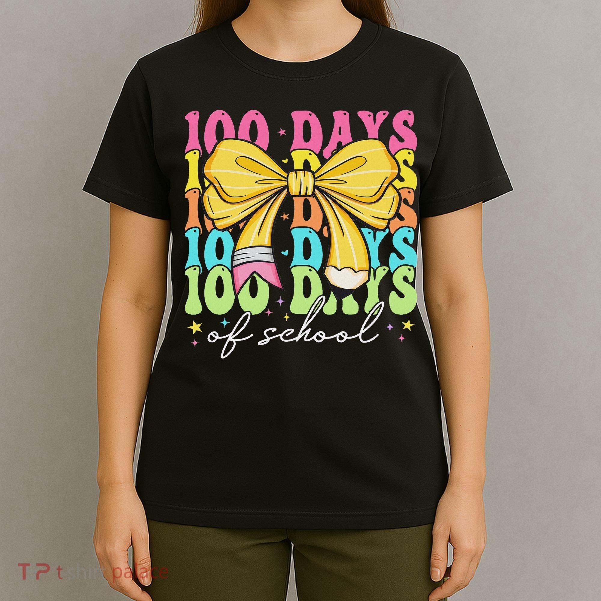 100 Days Of School Coquette Bow 100th Day Of School T-Shirt