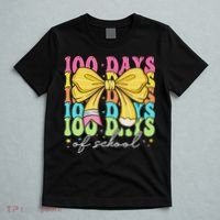 100 Days Of School Coquette Bow 100th Day Of School T-Shirt thumb 5