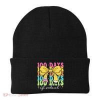 100 Days Of School Coquette Bow 100th Day Of School Beanie thumb 0