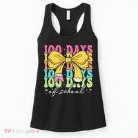 100 Days Of School Coquette Bow 100th Day Of School Women's Tank Top thumb 0
