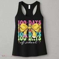 100 Days Of School Coquette Bow 100th Day Of School Women's Tank Top thumb 3