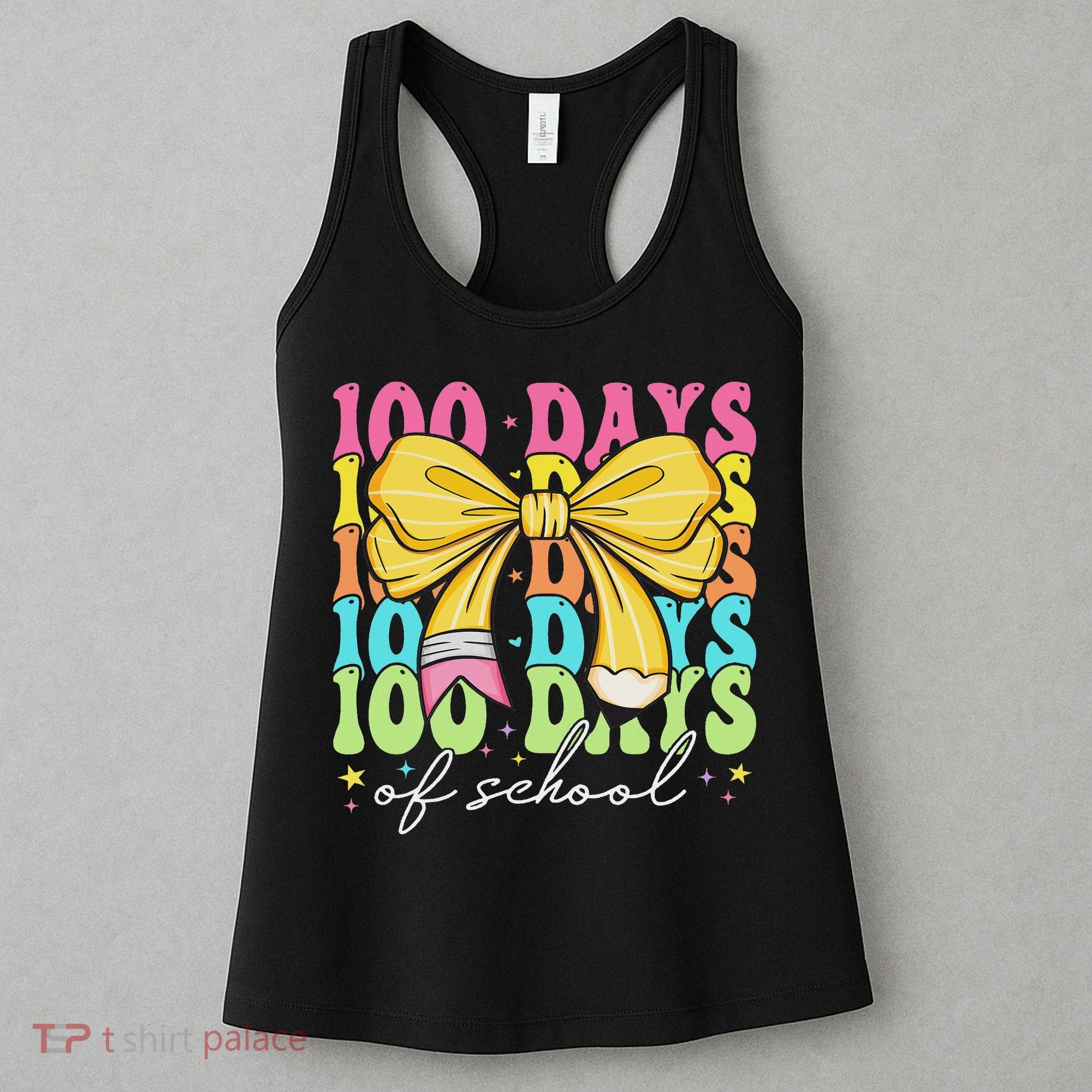 100 Days Of School Coquette Bow 100th Day Of School Women's Tank Top