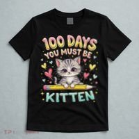 100 Days Of School You Must Be Kitten Approved T-Shirt thumb 5