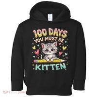 100 Days Of School You Must Be Kitten Approved Toddler Hoodie thumb 0