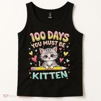 100 Days Of School You Must Be Kitten Approved Tank Top thumb 2
