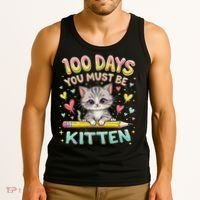 100 Days Of School You Must Be Kitten Approved Tank Top thumb 3