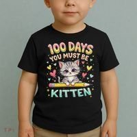 100 Days Of School You Must Be Kitten Approved Toddler T-Shirt thumb 2