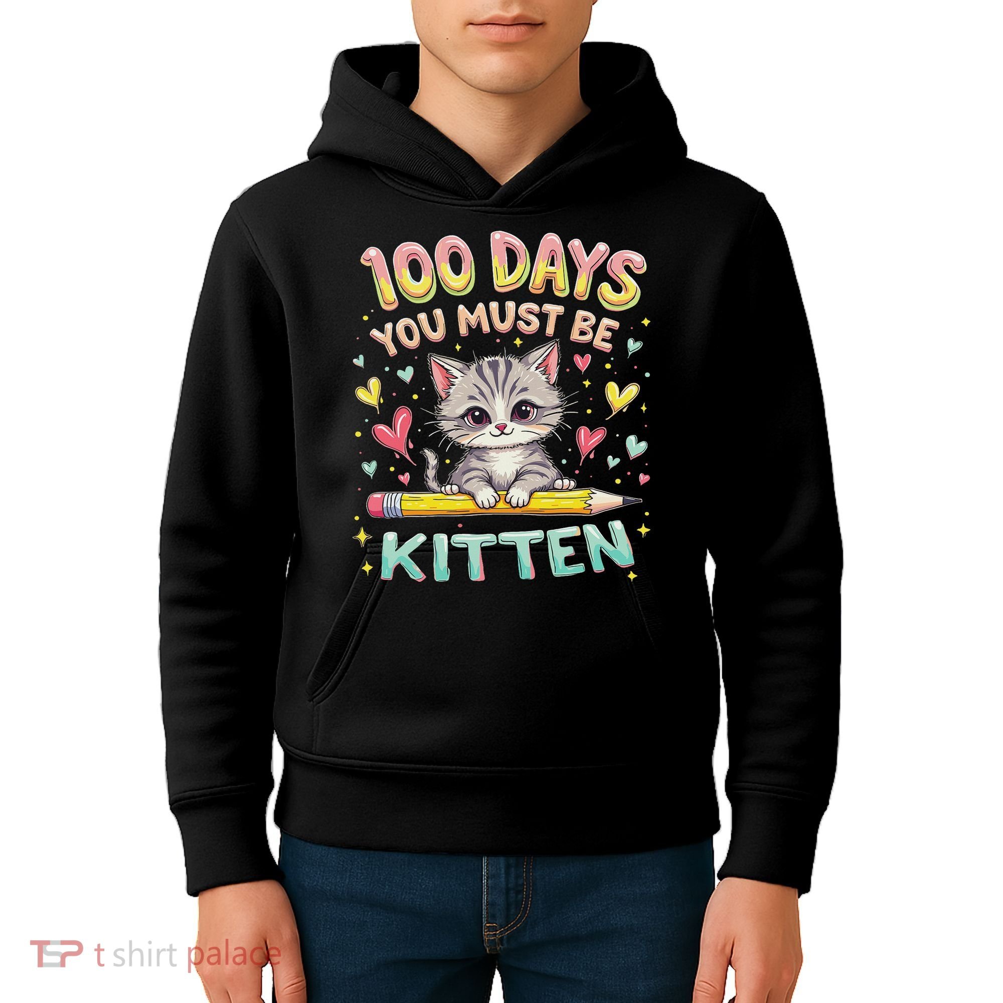 100 Days Of School You Must Be Kitten Approved Kids Hoodie