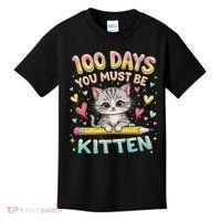 100 Days Of School You Must Be Kitten Approved Kids T-Shirt thumb 0