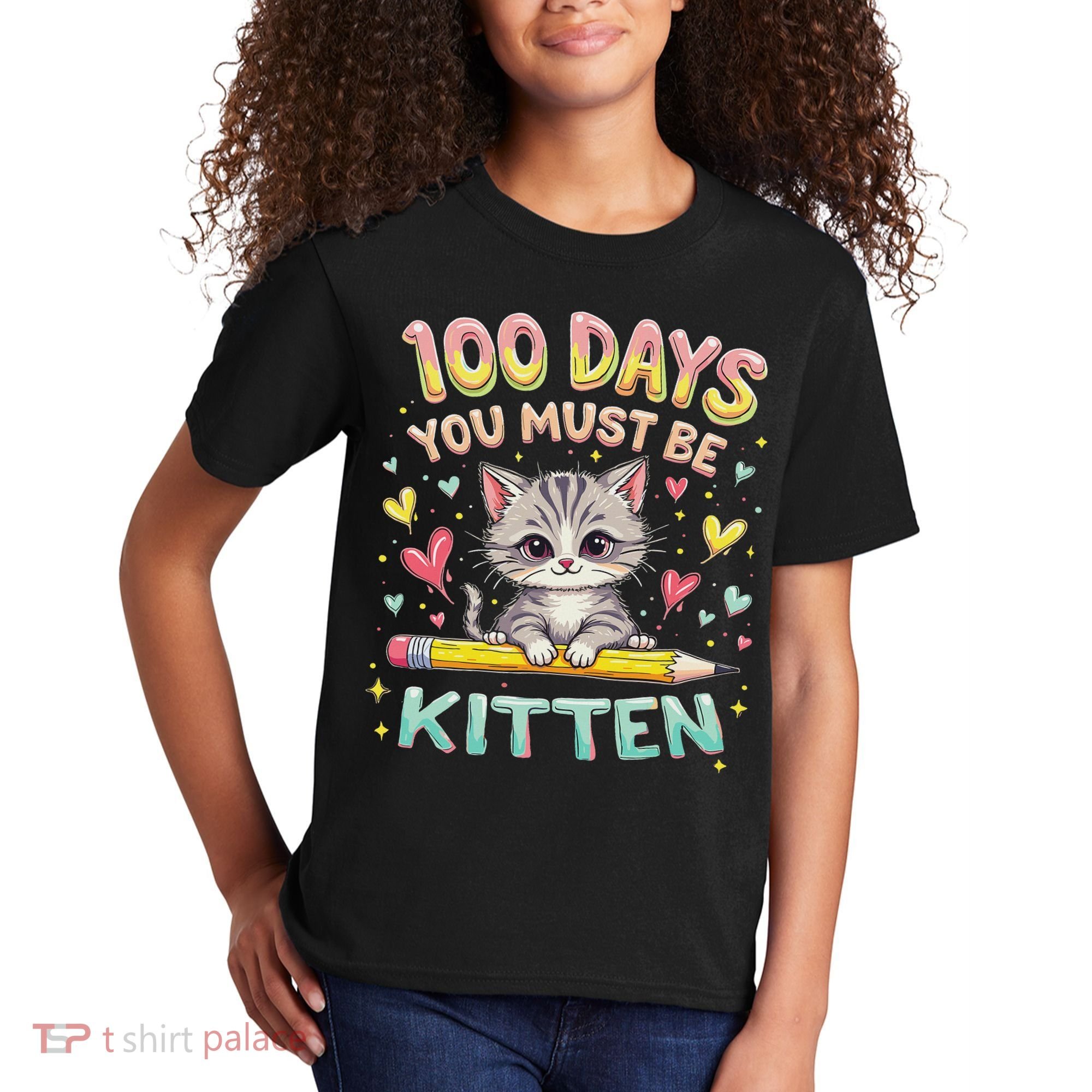 100 Days Of School You Must Be Kitten Approved Kids T-Shirt
