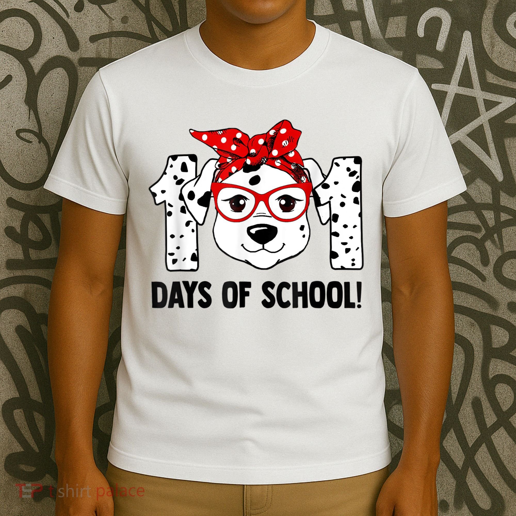 101 Days Of School Dalmatian Dog Teachers Kids Gift T-Shirt