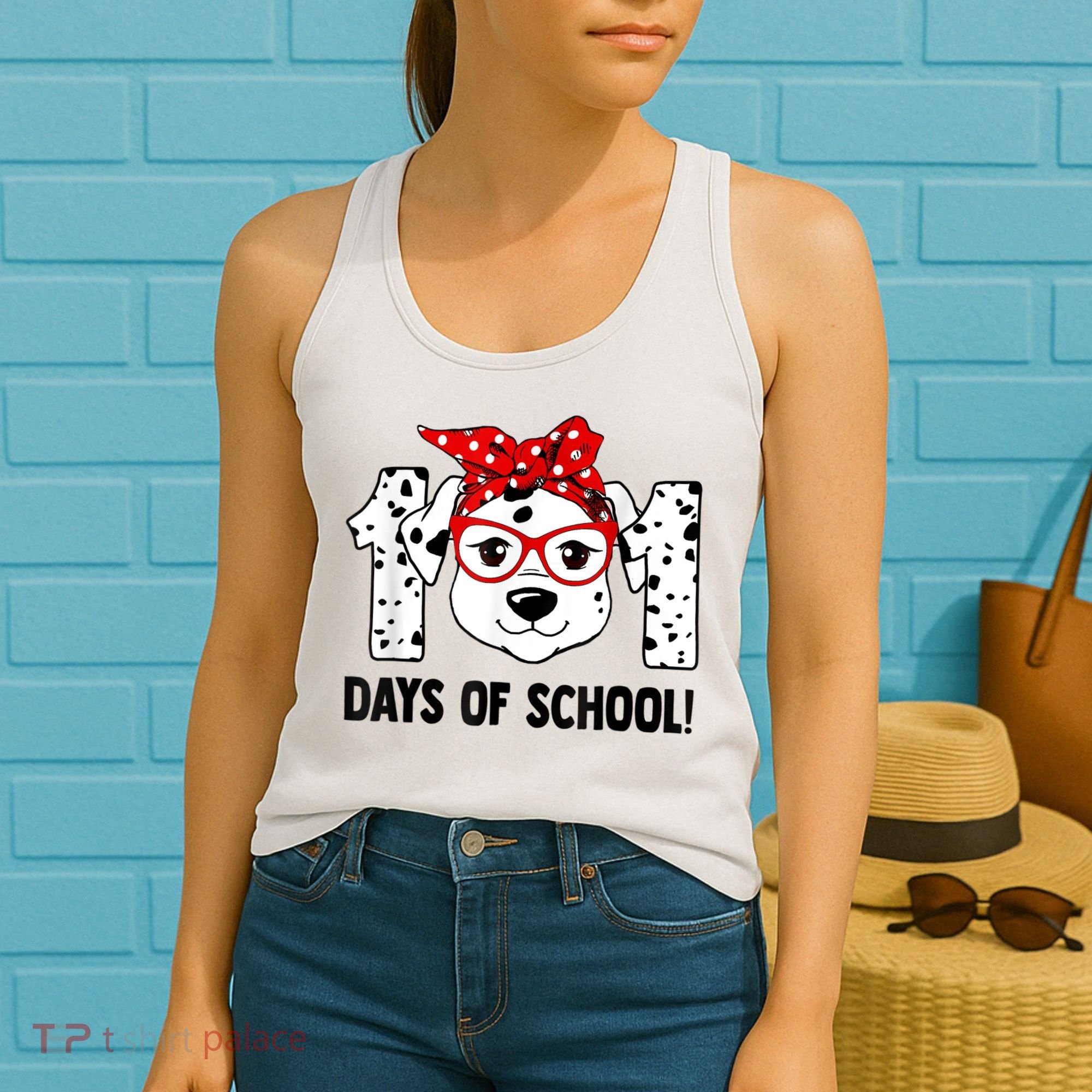 101 Days Of School Dalmatian Dog Teachers Kids Gift Women's Tank Top
