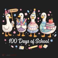 100 Days Of School Ducks Ducks Goose Teacher Student Women's Cooling Performance Crew T-Shirt thumb 2
