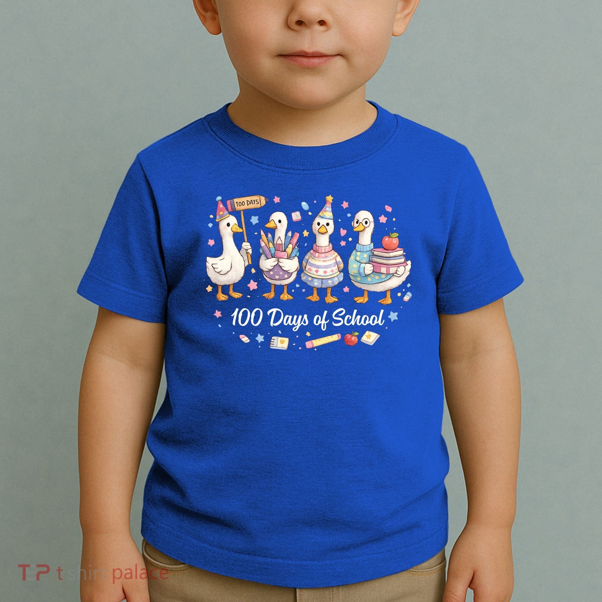 100 Days Of School Ducks Ducks Goose Teacher Student Toddler T-Shirt