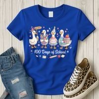 100 Days Of School Ducks Ducks Goose Teacher Student Women's T-Shirt thumb 3