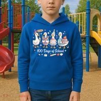100 Days Of School Ducks Ducks Goose Teacher Student Kids Hoodie thumb 2