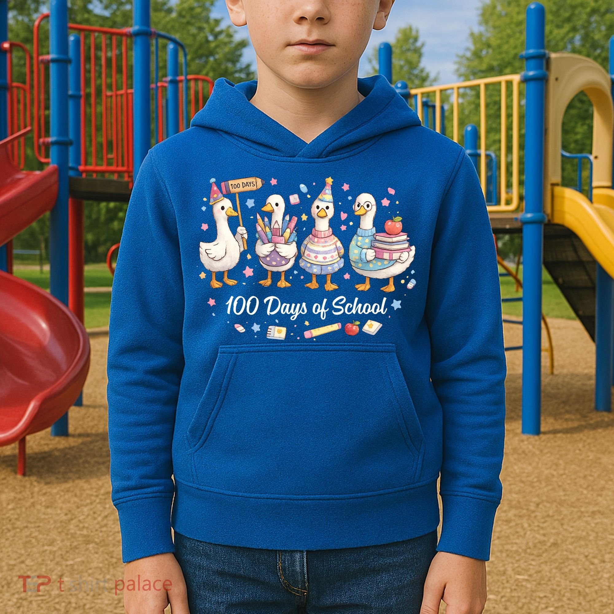 100 Days Of School Ducks Ducks Goose Teacher Student Kids Hoodie