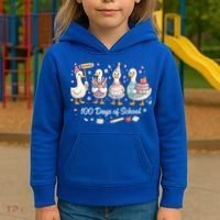 100 Days Of School Ducks Ducks Goose Teacher Student Kids Hoodie thumb 3