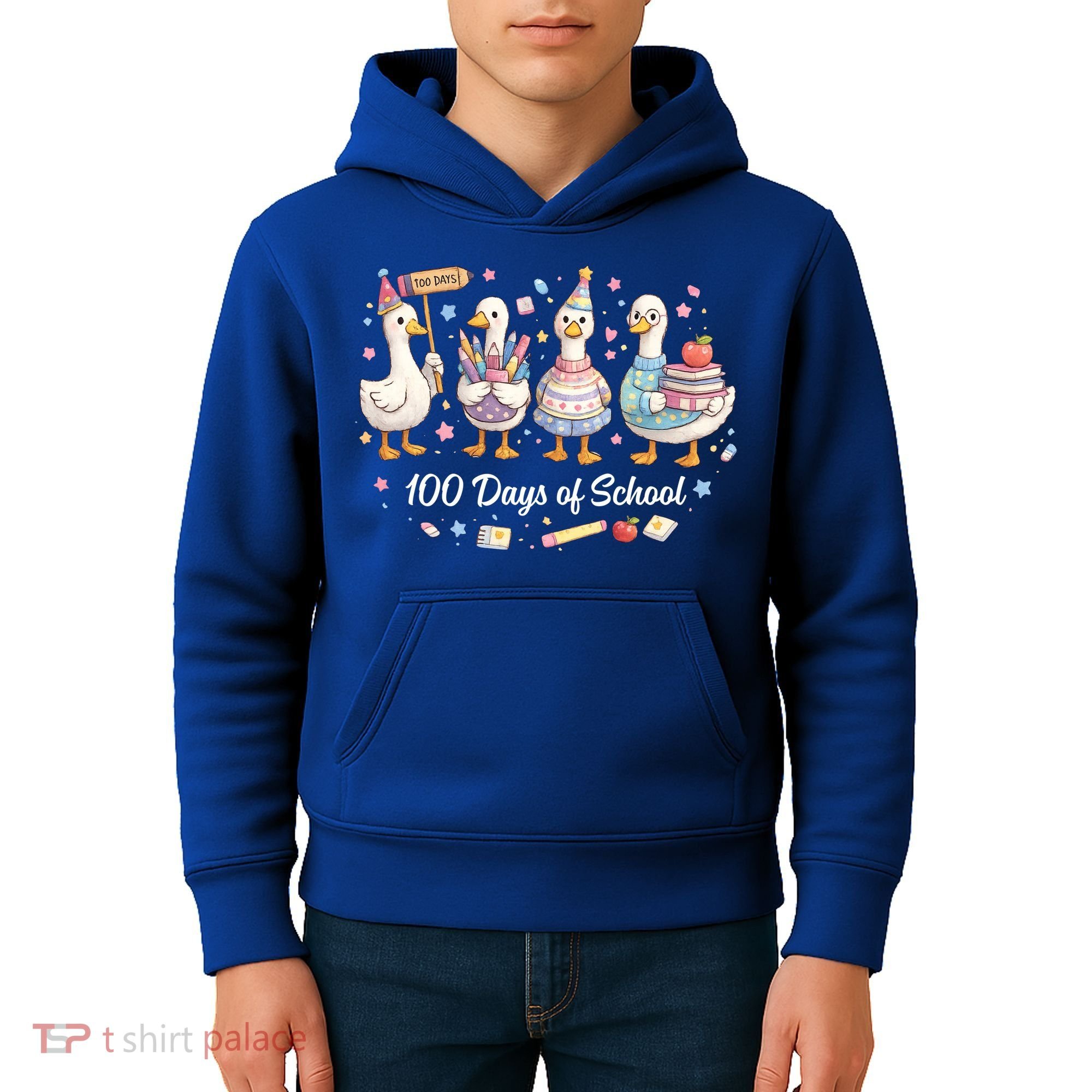 100 Days Of School Ducks Ducks Goose Teacher Student Kids Hoodie