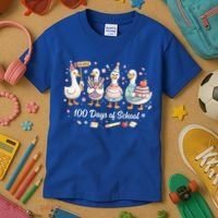 100 Days Of School Ducks Ducks Goose Teacher Student Kids T-Shirt thumb 3