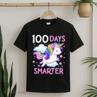 100th Day of School Unicorn 100 Days Smarter Kindergarten T-Shirt thumb 2