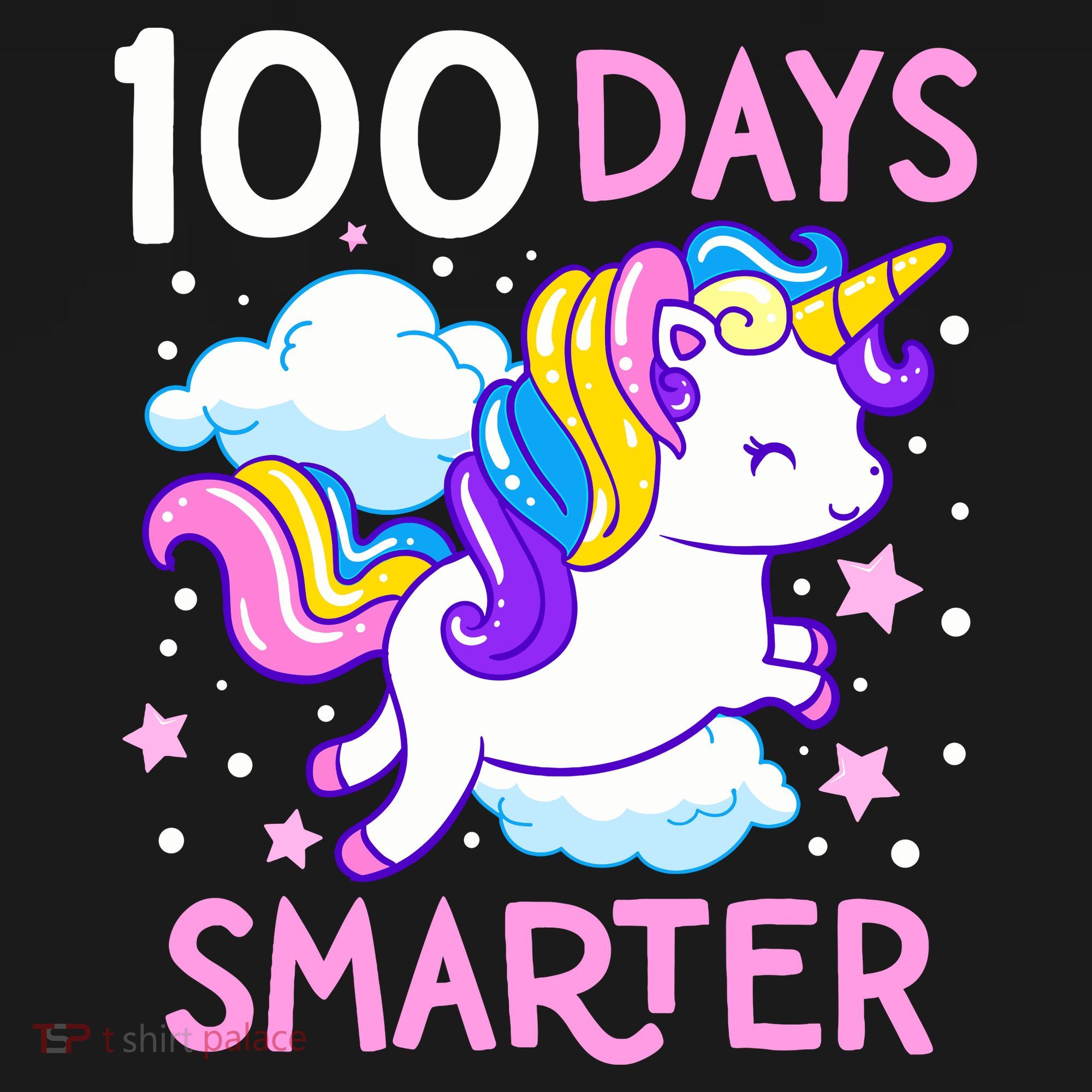 100th Day of School Unicorn 100 Days Smarter Kindergarten Polo