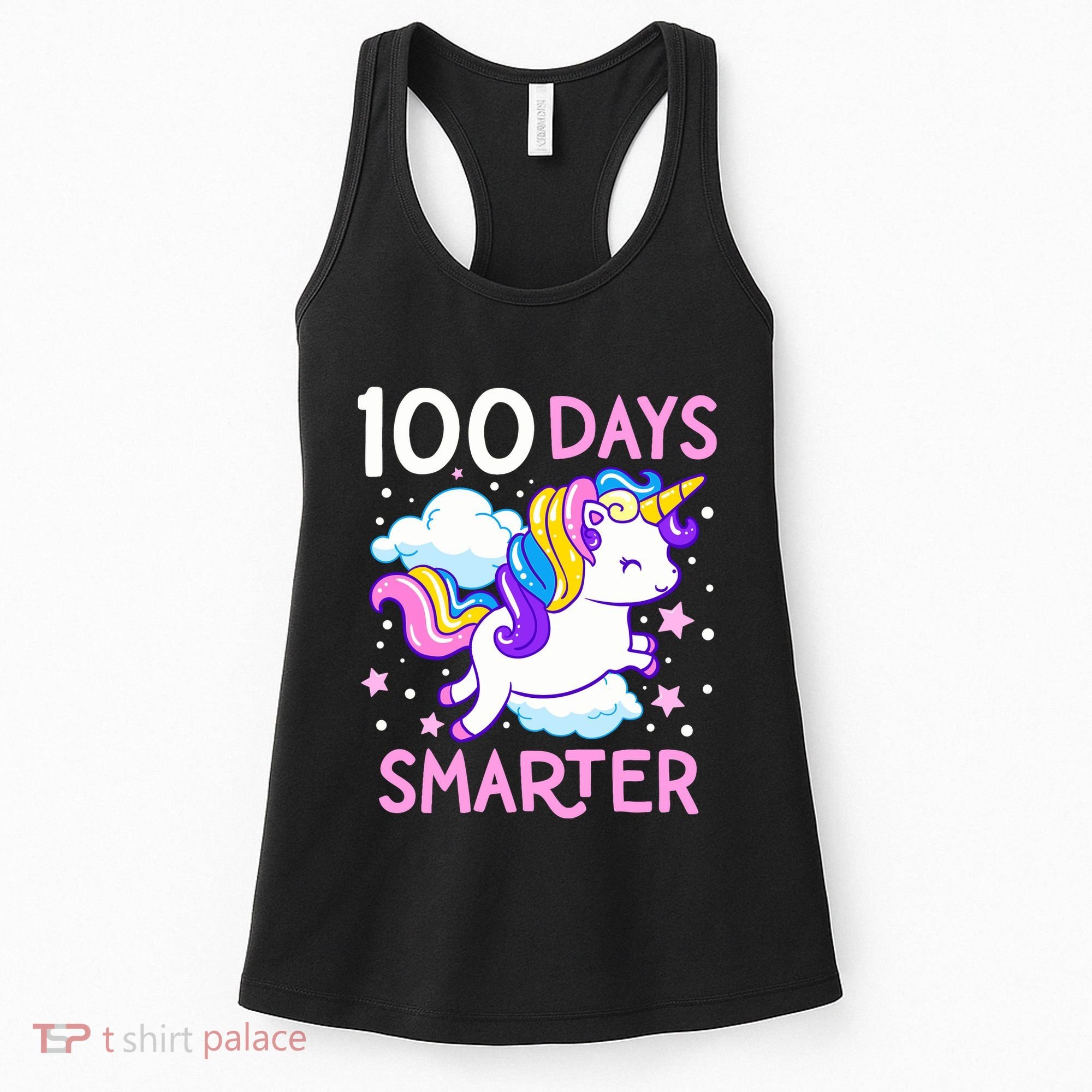 100th Day of School Unicorn 100 Days Smarter Kindergarten Women's Tank Top