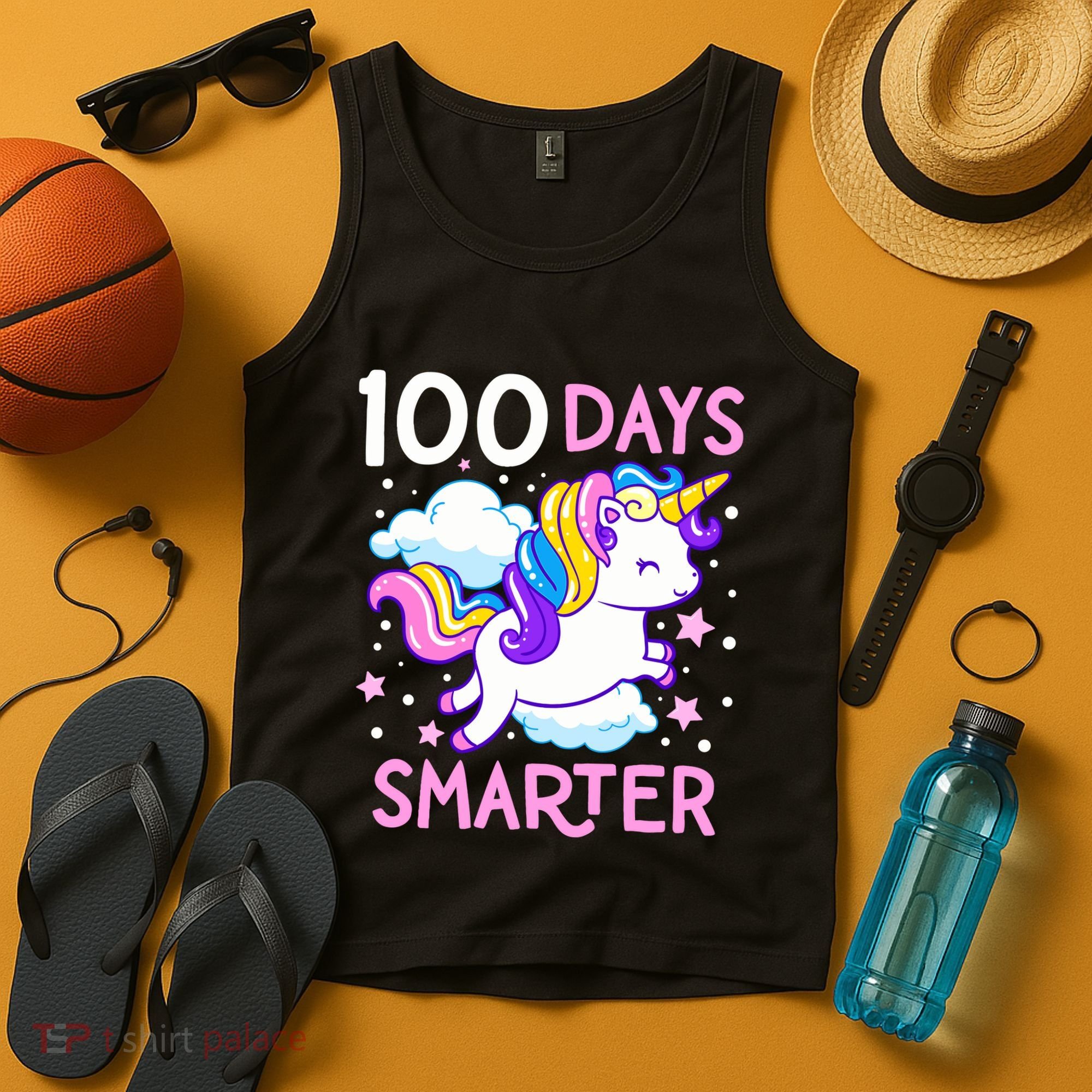 100th Day of School Unicorn 100 Days Smarter Kindergarten Tank Top